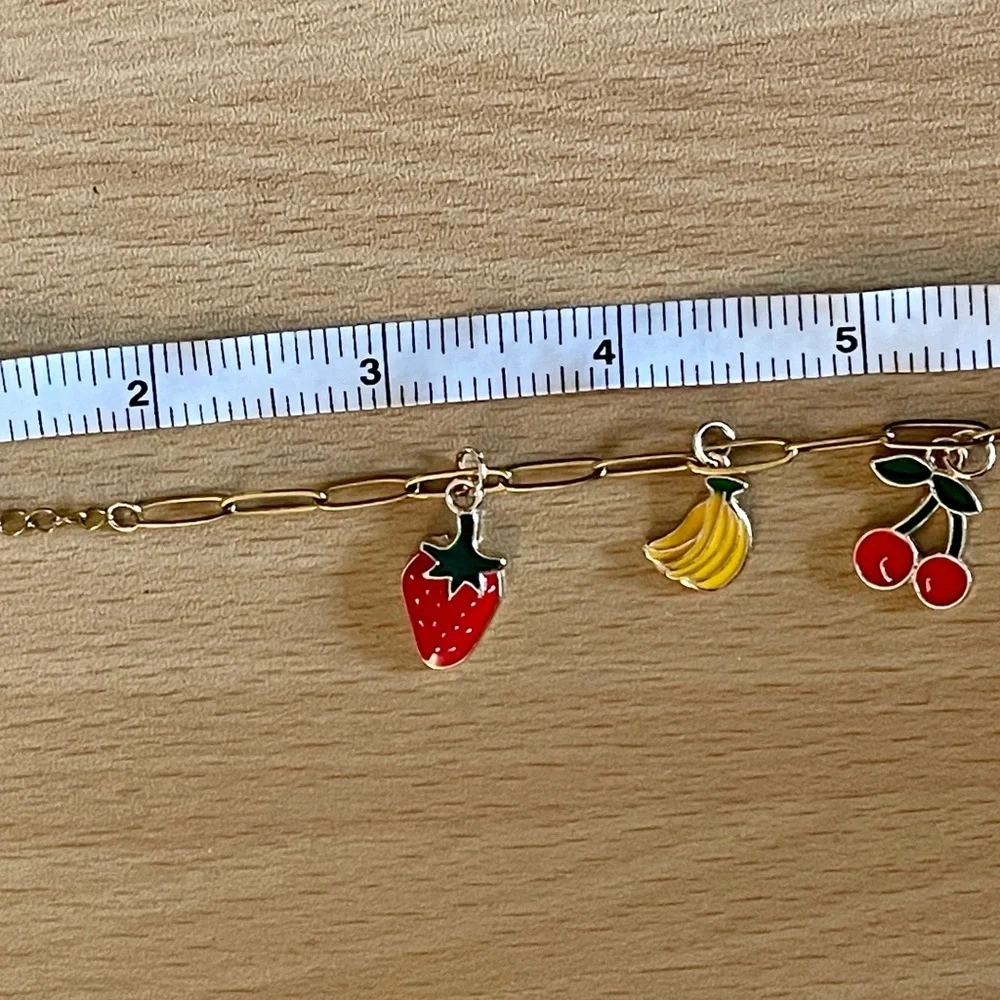 Stainless Steel Fruit Charm Bracelet